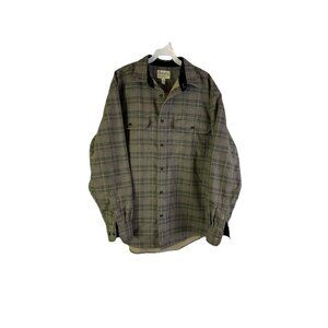 Vintage 90s Cabelas Houndstooth Plaid Canvas Pocket Button Shirt